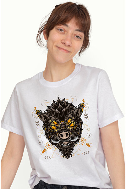 StoryGift Romania Tricou Femei Cu Porc Mistret, Monstru, Ochi, Geometric, Cer...