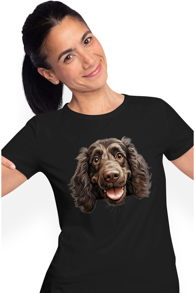 StoryGift Romania Tricou Femei Cu Un Caine Blanos, Ilustratie, Bucuros, Maro ...