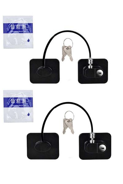 Generic Pack Of 2 Child Safety Cable Locks With Key – Fridge, Window, Cabinet, And Drawer Lock