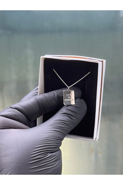 Ruenss PLAKA KOLYE - ÜZERİNE İSTENİLEN İSİM YAZALIR - 925 GÜMÜŞ