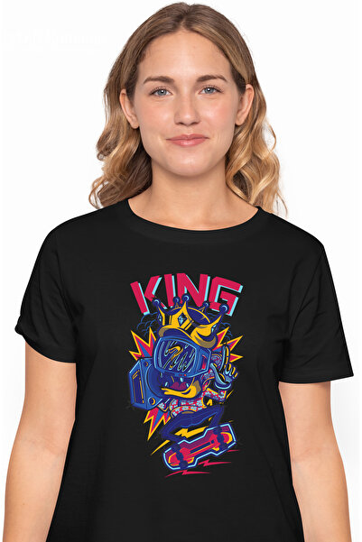 StoryGift Romania Tricou Femei Cu Silueta Om Cu Cap Montitor Pe Skateboard, C...