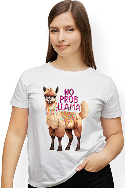 StoryGift Romania Tricou Femei Cu Lama Cu Mesajul "no Prob Llama", Decoratiun...
