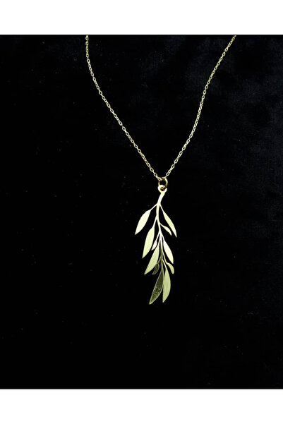 Ruenss ZEYTİN DALI - ZARİF MODERN TASARIM - 925 GÜMÜŞ - 24K ALTIN KAPLAMA