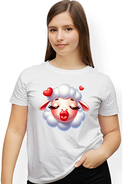 StoryGift Romania Tricou Femei Cu O Oita Care Da Un Pupic, Apreciere, Afectiu...