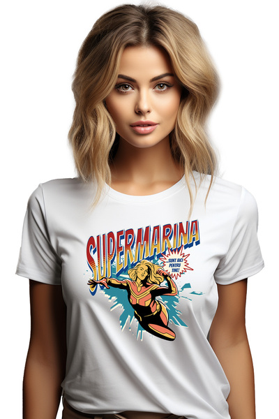 StoryGift Romania Tricou Femei Super Marina, Supererou Sunt Aici Pentru Tine,...