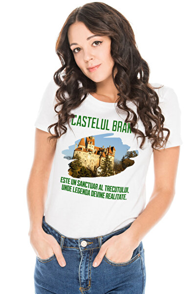 StoryGift Romania Tricou Femei Castelul Bran, Dracula, Vlad Tepes Vampir Isto...