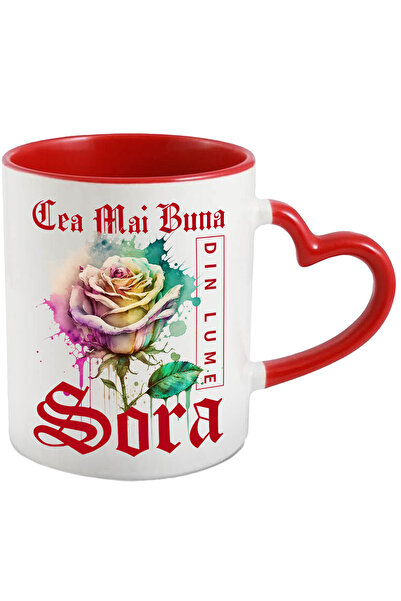 StoryGift Romania Cana Cu Textul Cea Mai Buna Sora, Din Lume, Floare, Trandaf...