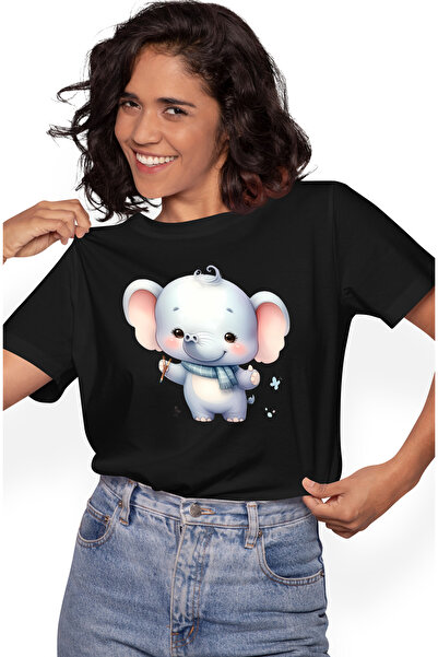 StoryGift Romania Tricou Femei Cu Un Elefant Vesel, Cuminte, Curios, Imbujora...