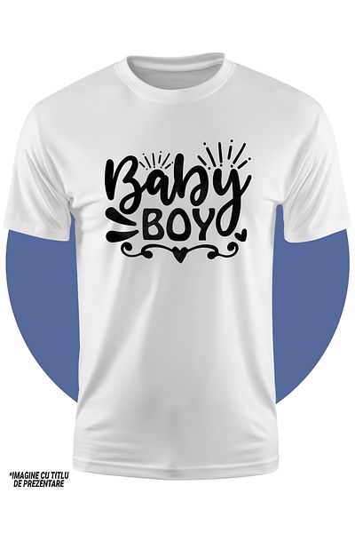 StoryGift Romania Tricou Copii Cu Inimioare Si Textul "baby Boy" - Baietel Bebelus Grija 100% Bumbac, Unisex