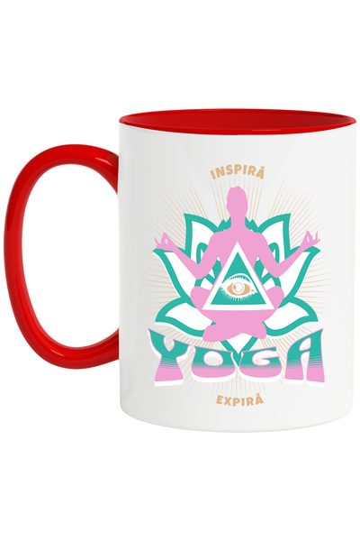 StoryGift Romania Cana Sillueta Umana Pozitie Yoga Iubitorii De Sport, 330ml,...
