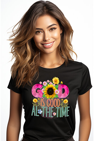 StoryGift Romania Tricou Femei Cu Mesajul "god Is Good All The Time", Religie...