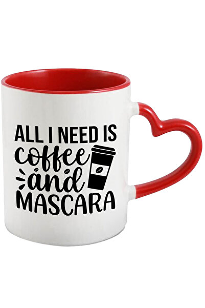 StoryGift Romania Cana Pentru Femeile Care Au Nevoie Doar De Cafea Si De Rimel/mascara Cu Maner In, Cu Maner Inim Stg