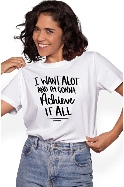 StoryGift Romania Tricou Femei Cu Mesajul "vreau Mult Si Voi Realiza Totul" -...