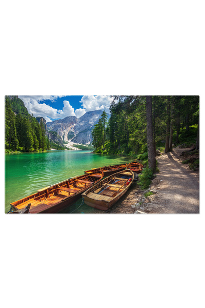 StoryGift Romania Tablou Canvas Cu Lac Inconjurat De Munti - Peisaj Alpin In ...