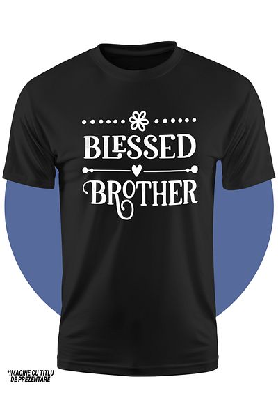 StoryGift Romania Tricou Copii Cu Inimioara Si Textul In Engleza "blessed Brother" - Frate Binecuvantat 100%