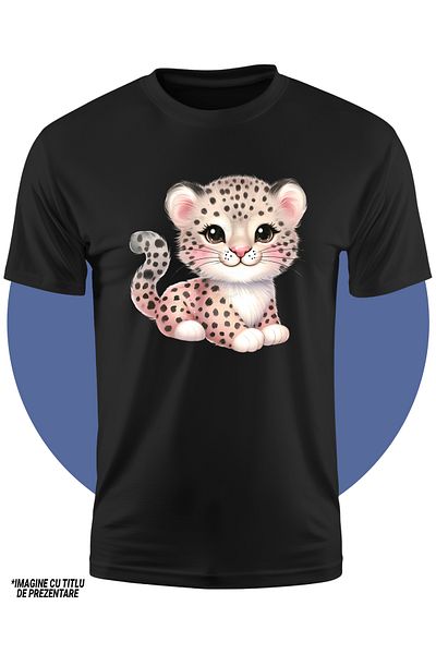 StoryGift Romania Tricou Copii cu o femela jaguar, ilustratie, micuta, fericire, imbujorata, animalut salbat