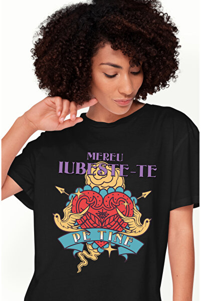 StoryGift Romania Tricou Femei Inima Cu Porumbei Sageata Mereu Iubeste-te Cu ...