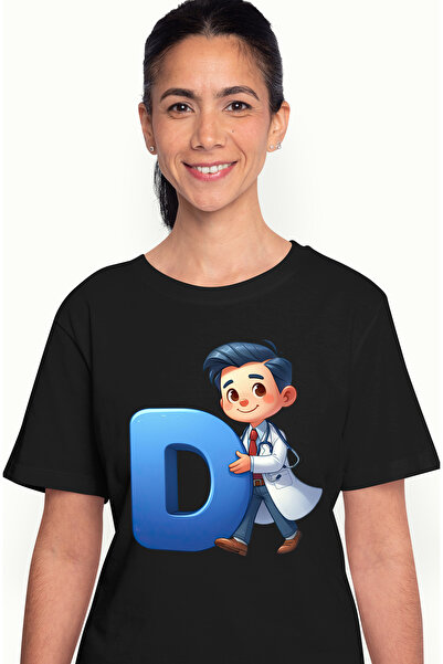 StoryGift Romania Tricou Femei Cu Un Doctor Care Tine Litera "d", Ilustratie,...