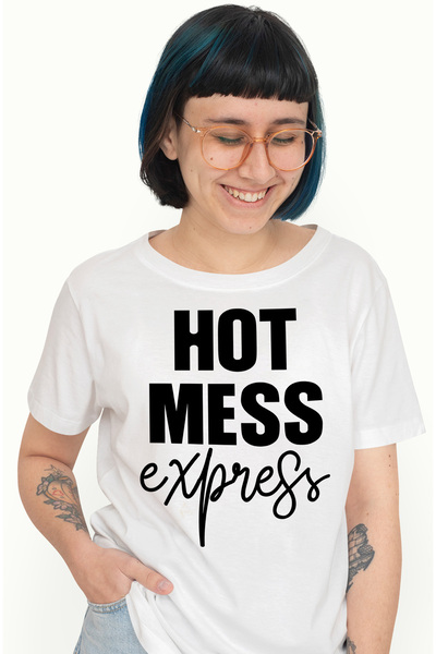 StoryGift Romania Tricou Femei Cu Textul In Engleza "hot Mess Express" - Deza...