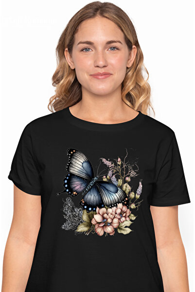 StoryGift Romania Tricou Femei Cu Un Fluture Cu Aripi Spectaculoase, Ilustrat...