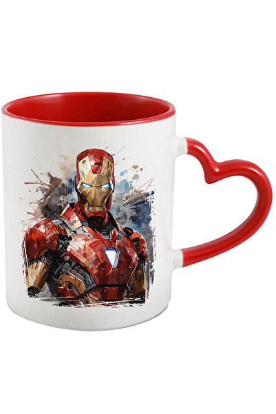 StoryGift Romania Cana Cu Iron Man, Costum, Tehnologie, Tony Stark, Marvel, Multicolor 330 Ml, Cer, Cu Maner Inim Stg