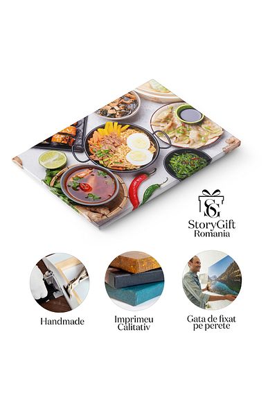 StoryGift Romania Tablou Canvas Delicii Din Bucataria Asiaticochineza Ramen, Noodles Si Baozi Intro Cina Orienta