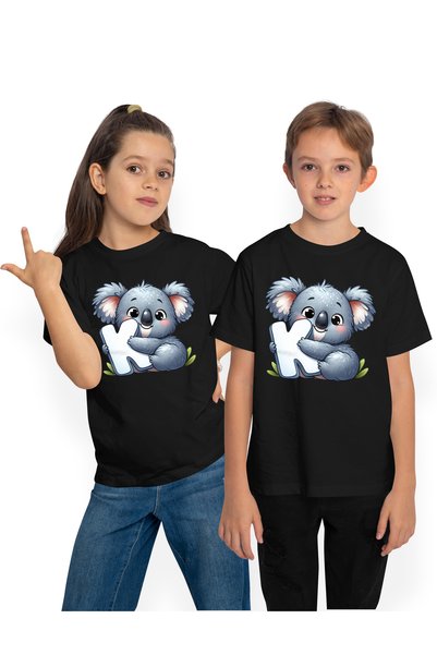 StoryGift Romania Tricou Copii Cu Un Ursulet Koala Cu Litera "k", Ilustratie,...