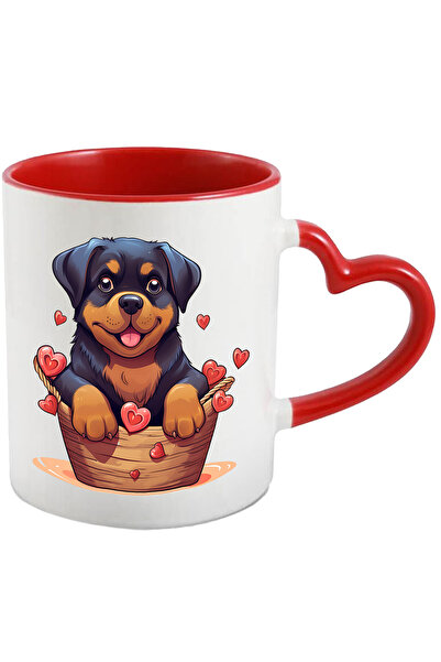 StoryGift Romania Cana Cu Un Catel Rottweiler Care Sta Intr-un Cosulet | Inim...