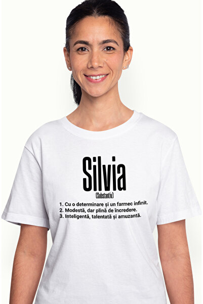 StoryGift Romania Tricou Femei Cu Numele Silvia, Si Mesaj Motivational, Deter...