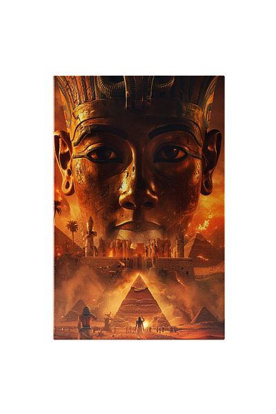 StoryGift Romania Canvas Painting The Pyramids Of Egypt With Burning Torches Above Which Appears The Face Of Cleopatra Coducat