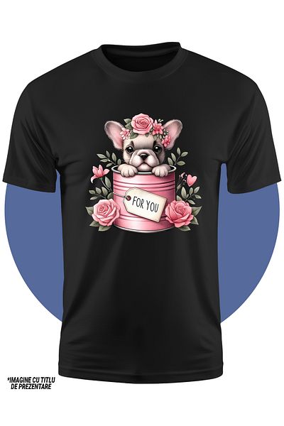 StoryGift Romania Tricou Copii Cu Un Catel Timid Si Trist, Ilustratie, Iese Dintr-o Conserva, Mesajul "for Y