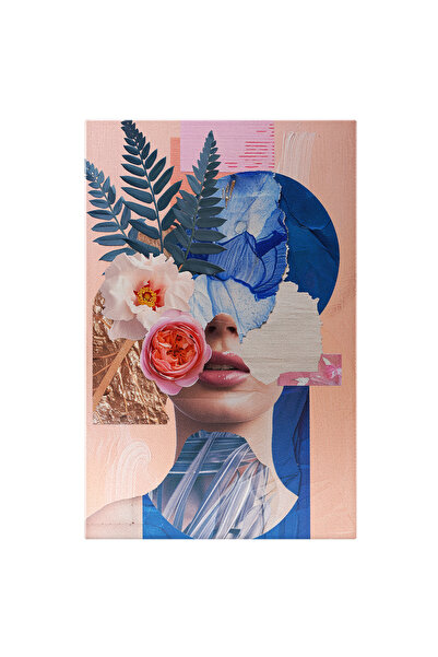 StoryGift Romania Tablou Canvas Bust De Femeie Abstract Din Flori Și Frunze -...