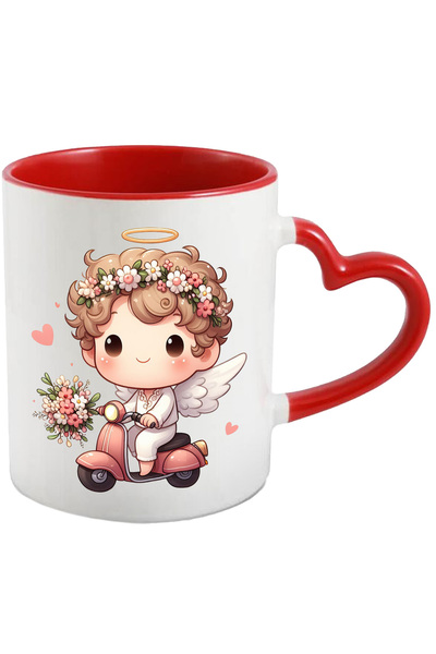 StoryGift Romania Cana Cu Un Bebelus Cupidon Care Se Plimba Cu Scuterul | Ilu...