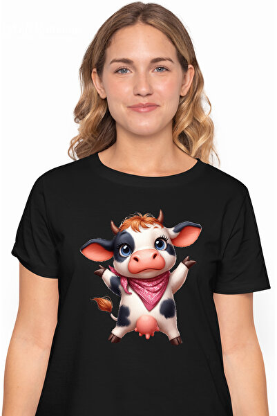 StoryGift Romania Tricou Femei Cu O Vacuta Uimita, Ilustratie, Semnalizeaza C...