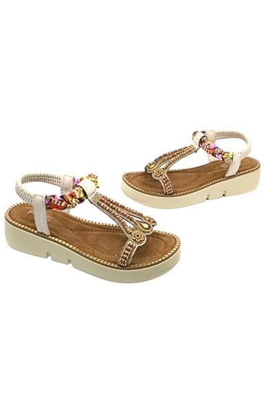 Y&D Shoes Sandale de damă cu talpă groasă și detaliu eșarfă