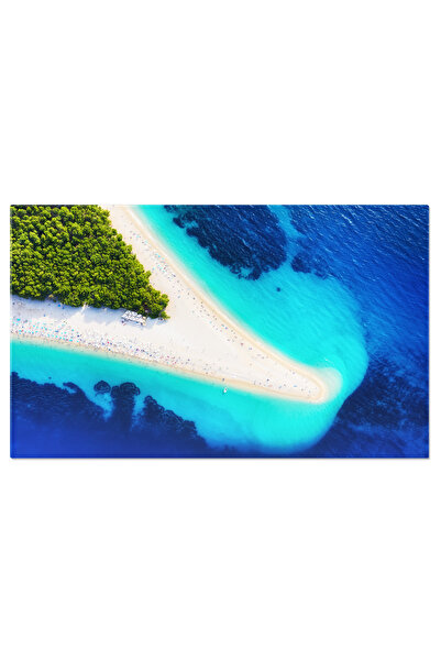 StoryGift Romania Tablou Canvas Insula Hvar, Bol, Vedere Aeriana La Plaja Zlatni Rat Calatorie, Aerian, Croatia,