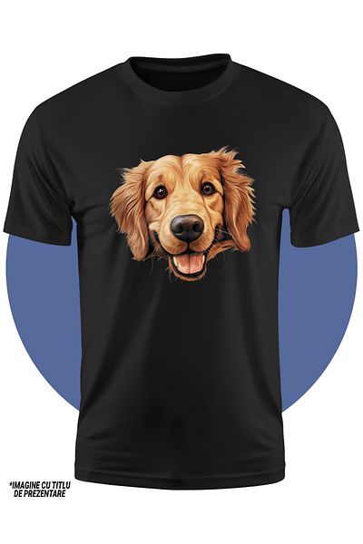 StoryGift Romania Tricou Copii Cu Un Caine Vesel, Ilustratie, Maro Deschis, Zambeste, Pentru Iubitorii De Ca