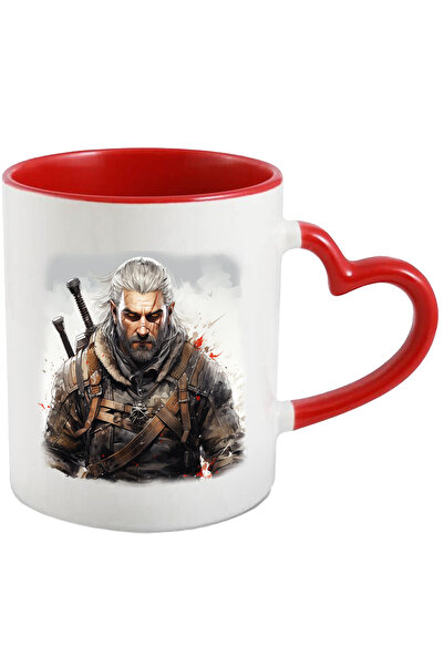 StoryGift Romania Cana Cu The Witcher, Fantasy, Geralt Din Rivia, Serie De Carti, Multicolor 330 M, Cu Maner Inim Stg