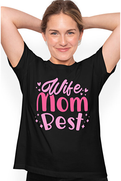 StoryGift Romania Tricou Femei Cu Text Roz In Engleza Wife Mom Best, Cea Mai ...