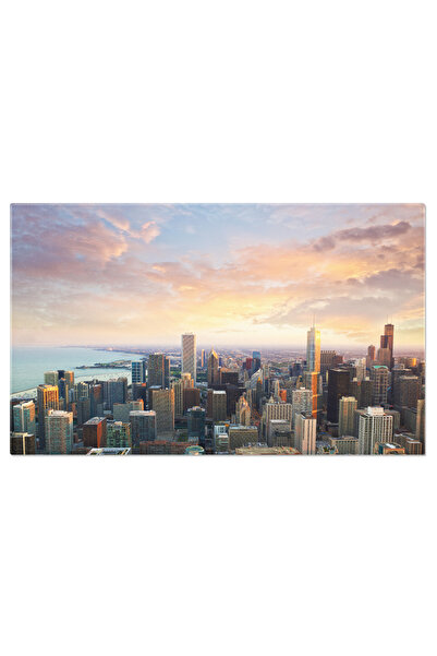 StoryGift Romania Tablou Canvas Chicago La Apus Chicago, Skyline, Apus, Urban...