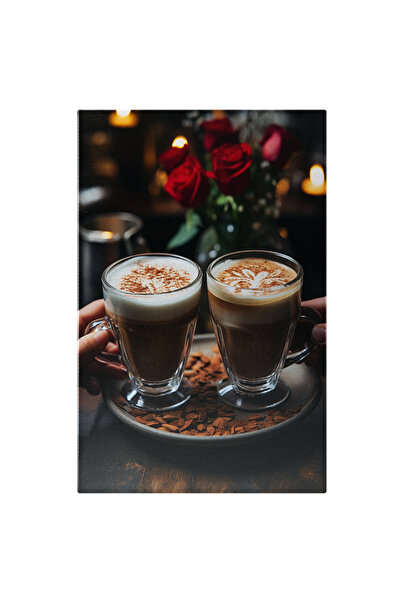 StoryGift Romania Tablou Canvas: Fotografie Cu Doua Cesti Cu Cafea - Flori Ca...
