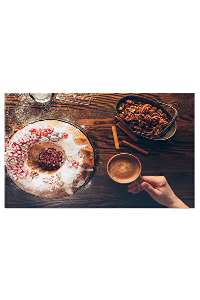 StoryGift Romania Tablou Canvas Delicii Si Pregatire Mana Feminina Cu Cafea Pe Blid, Reflectand Ambianta Si Delic