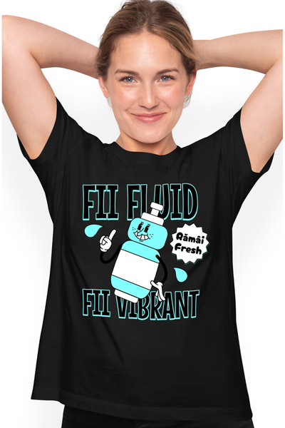 StoryGift Romania Tricou Femei Fii Fluid, Fii Vibrant Sticla De Apa Ramai Fre...