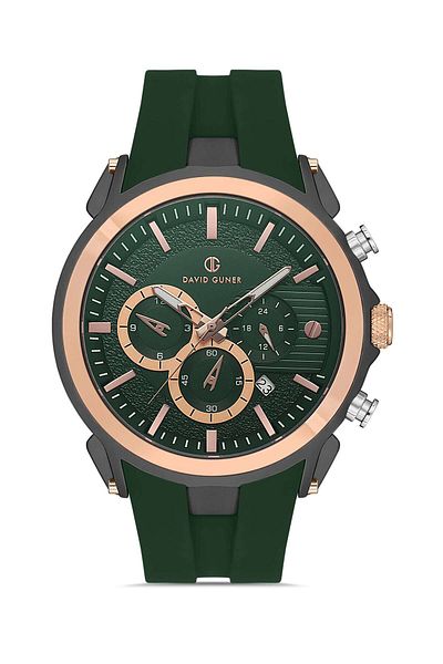 DAVID GUNER Rose Black Coated Green Dial Men's Wristwatch Dg-8655Gd-R10