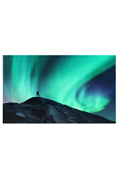 StoryGift Romania Tablou Canvas Cu Aurora Boreala - Fascinatia Noptii Si Lumina Cosmica In Arctica