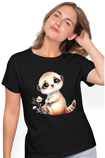 StoryGift Romania Tricou Femei Cu O Vidra Micuta, Ilustratie, Flori, In Natur...