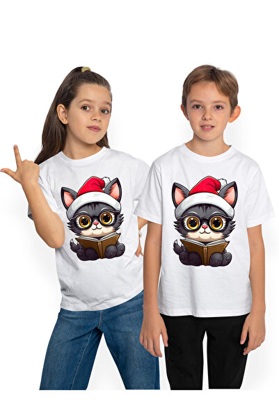 StoryGift Romania Tricou Copii Cu O Pisicuta Care Tine O Carte Deschisa, Ilus...