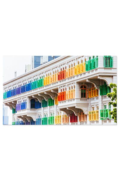 StoryGift Romania Tablou Canvas Vechea Statie De Politie De Pe Strada Hill Din Singapore Abstract, Arhitectura, C