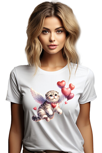 StoryGift Romania Tricou Femei Cu O Pisicuta Cu Aripi Albe Care Zboara, Ilust...