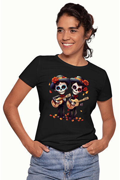 StoryGift Romania Tricou Femei Cu 2 Oameni Care Canta La Chitara, Ilustratie,...